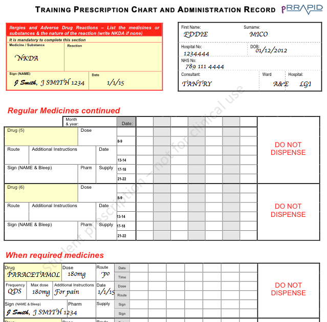 Training Prescription Chart 2